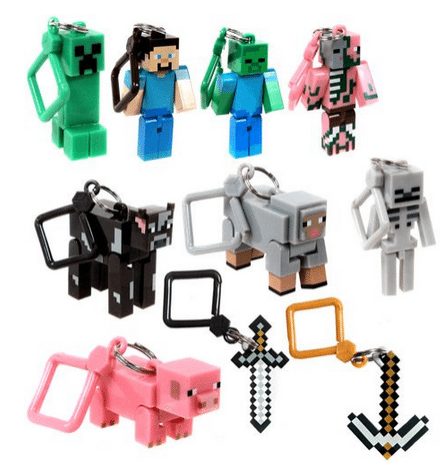 Minecraft Toy Action Figure Keychain 10pc Set - A Thrifty Mom