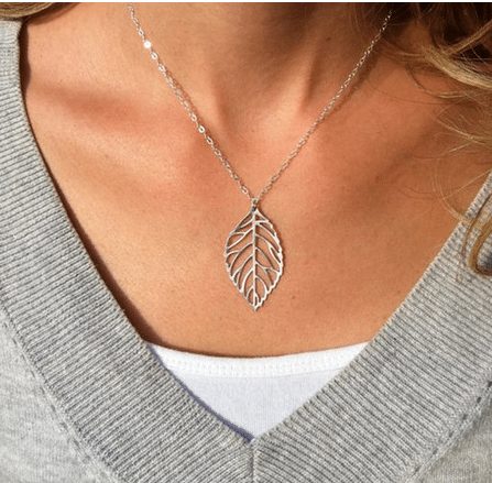 Simple Alloy Leaf Pendant - A Thrifty Mom
