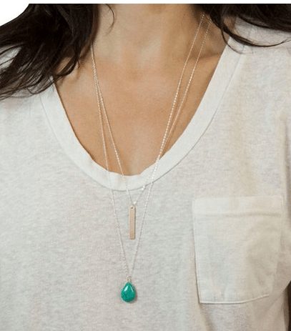 Vogue Street Style Womens Water Drop Turquoise Alloy Pendant Multilayer Necklace - A Thrifty Mom