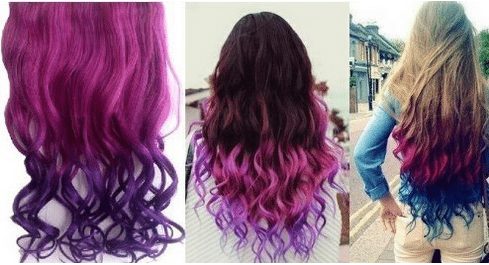 Pink Purple hair Extensions