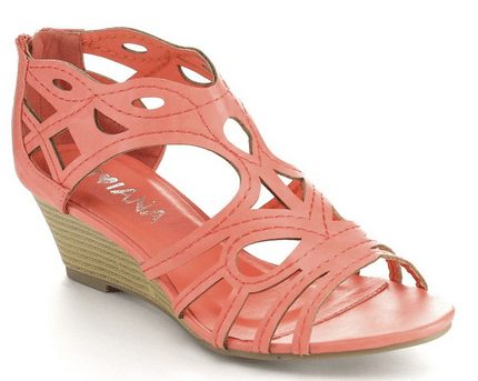 Cut Out Back Zip Wedge Sandals