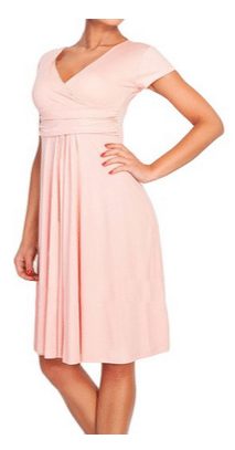 Fit and Flare Dress V-Neck Ruched Flowy Cap Sleeve Dress - A Thrifty Mom