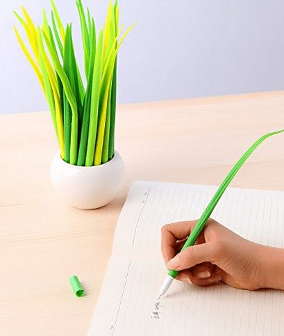 Grass shaped roller ball pens great for countertop decor