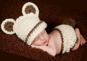 teddy bear knitted newborn outfit