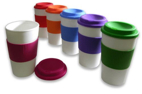 Set of 6 Double-Wall Travel To-Go Mugs with Comfort Grip