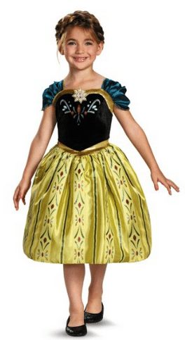 Disney Frozen Anna Coronation Dress Costume Girls Halloween Costume