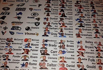 Fantasy Football Draft Player Labels, Football party, NFL