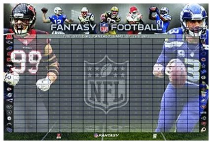 Fantasy Football Draft Player board with Labels, Football party, NFL