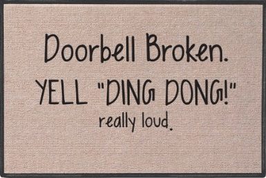 Funny welcome mats, Yell Ding Dong Doormat, make a great gift for someone who knows how to laugh or is mean as heck lol, gag gift