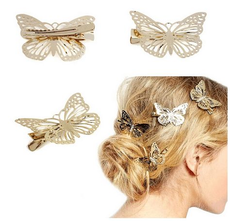 Golden Butterfly Hair Clip Accessories