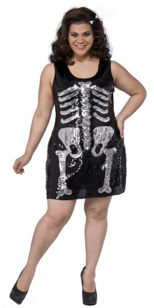 Plus size skeleton costume