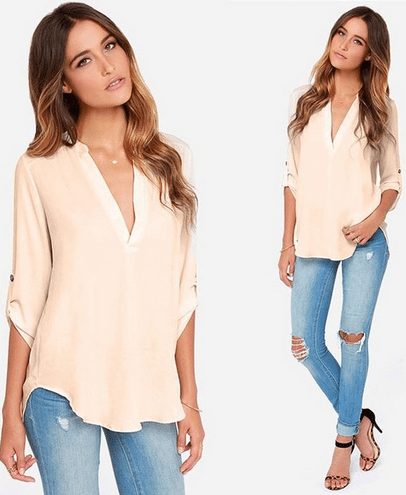 apricot and white top