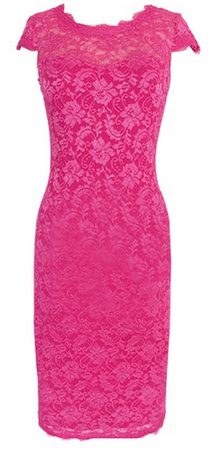 pink short sleeve lace dress