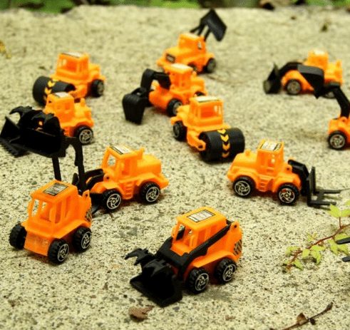 set of 12 construction trucks kids toy