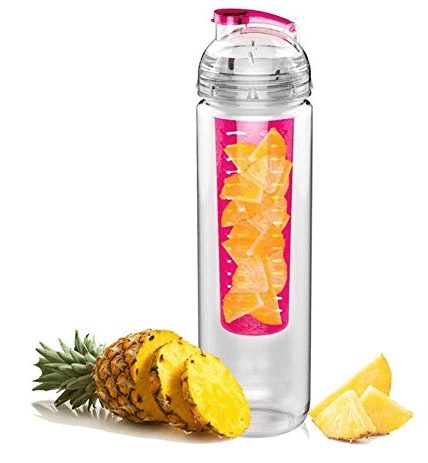 Fruit Infuser Sports Water Bottle 28oz - with BONUS 130 friut infused water recipes1