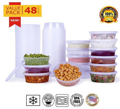 Plastic Containers for Lunch - Small Food Containers with lids VALUE Pk