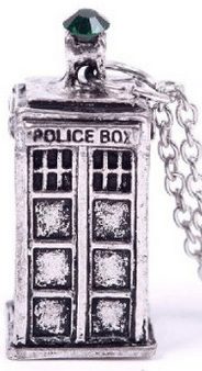 Tardis Police Box necklace, Dr Who necklace, Stocking stuffers for tween or teens who love Dr. Who