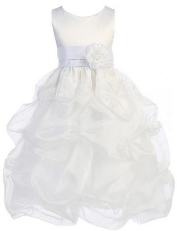 White Modest Baptism Dress, low cost dress for an LDS youth baptism, fancy white dress kneee length