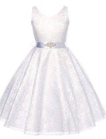 White Modest Baptism Dress, low cost dress for an LDS youth baptism, fancy white dress with sleeves
