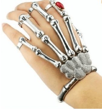crazy halloween accessory skeleton ring bracelet