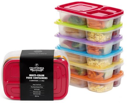 3 Compartment Bento Lunch Box Containers
