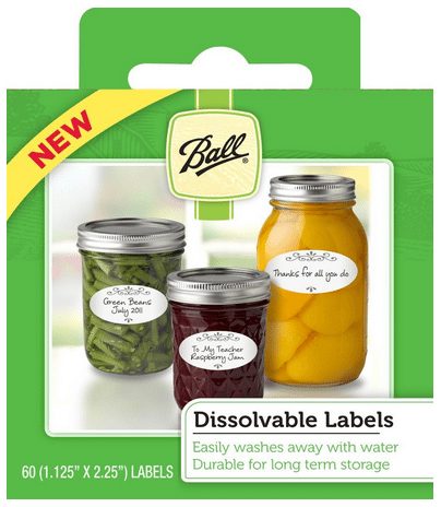 Ball Canning Jar Dissolvable Labels