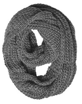 Chunky Knit Infinity Scarf Grey Color