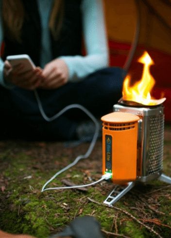 USB charger powered by fire