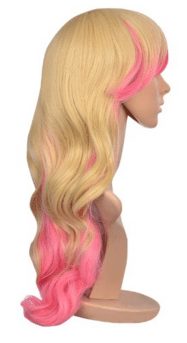 blond pink accent wig