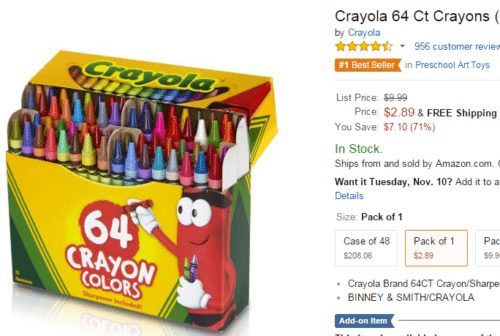crayola crayon 64 pack best price