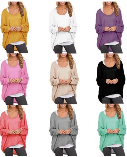loose long sleeve round neck top