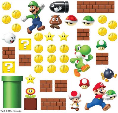 Nintendo Super Mario Build a Scene Peel and Stick Wall Decal