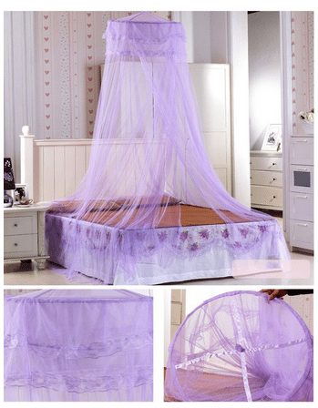 Round Lace Curtain Dome Bed Canopy