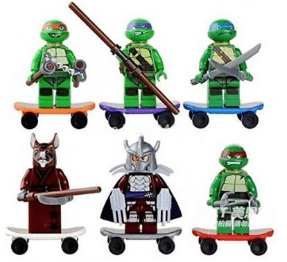 TMNT 6 Pcs Set Teenage Mutant Ninja Turtles Action Mini Figures