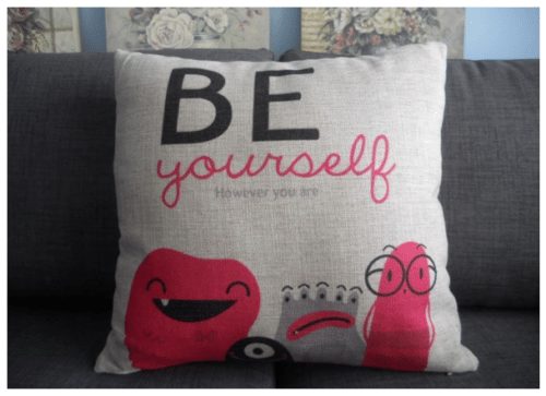 be yourself pillow, Valentines gift ideas for tween or teen girls