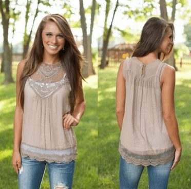 grey lace top
