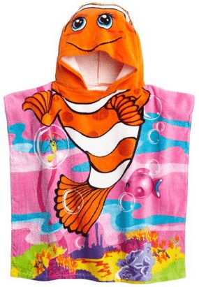 Clownfish Kids Hooded Beach Towel