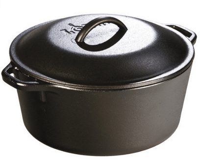 Lodge Pre-Seasoned Cast-Iron Dutch Oven with Dual Handles