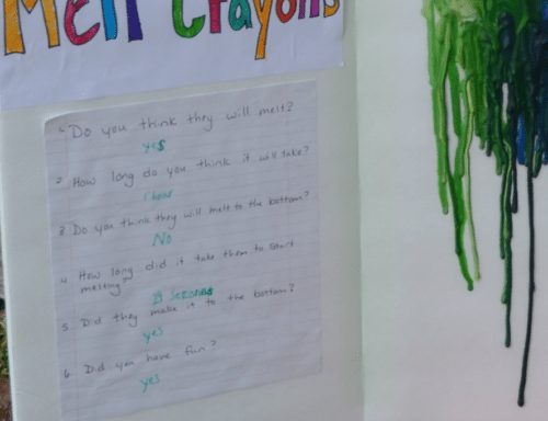 Easy Science projects for kids, melting crayons with a blow dryer craft project
