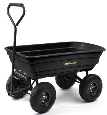 Gorilla Carts Garden Dump Cart with Steel Frame and 10-Inch Pneumatic Tires