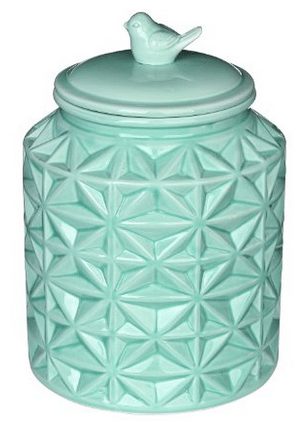 Turquoise Vintage Ceramic Kitchen Flour Canister Cookie Jar