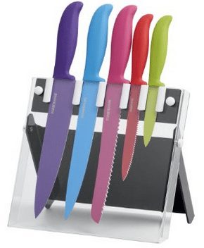 Farberware 6-Piece Classic Color Series Non-Stick Resin Knife Set with Stand