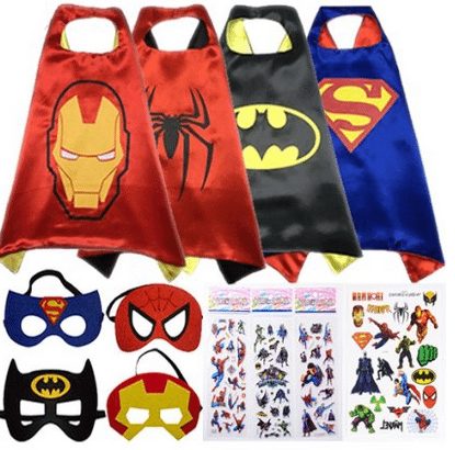 Superhero Cape and Mask Costumes For Kids SET