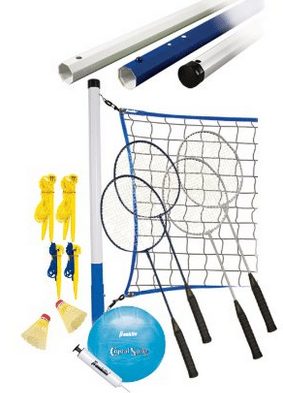 Franklin Sports Recreational Badminton and Volleyball Combo Set