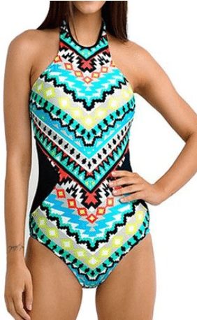 High Neck Shaping One Piece Swimsuit