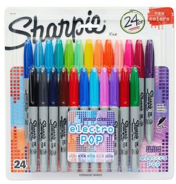 Sharpie Permanent Markers, Fine Point, 24-Pack
