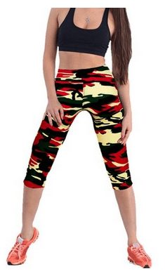 Ularmo Women's Printed High Waist Fitness Yoga Stretch Cropped Sport Pants1