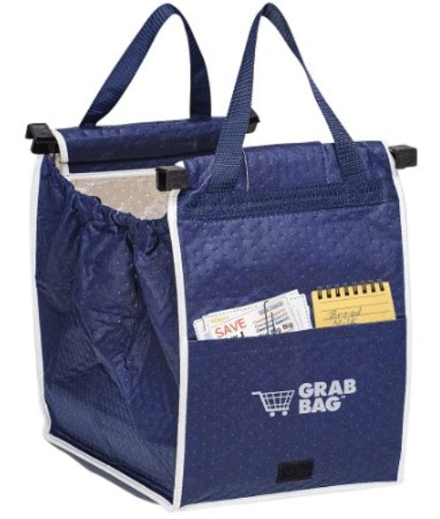 Insulated Reusable Grab Bag Grocery Shopping Tote Holds Up To 40 lbs