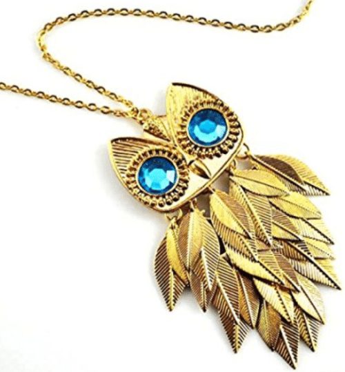 Leaf Owl Pendant Necklace