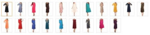 Women's A-Line Trapeze Midi Dress colors